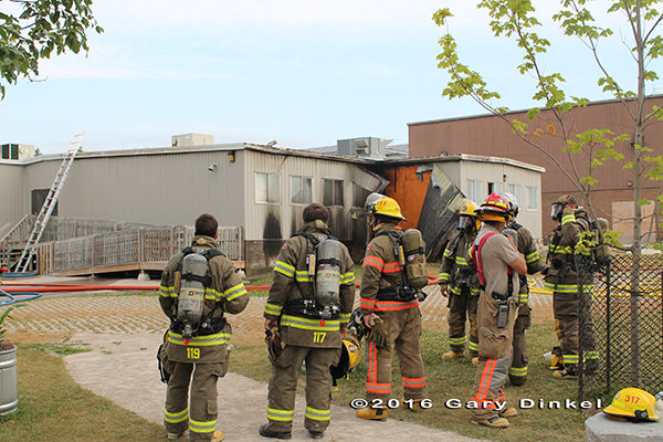firefighters in New Hamburg Ontario at a fire scene