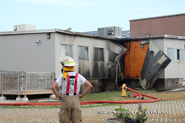 damage to school after fire