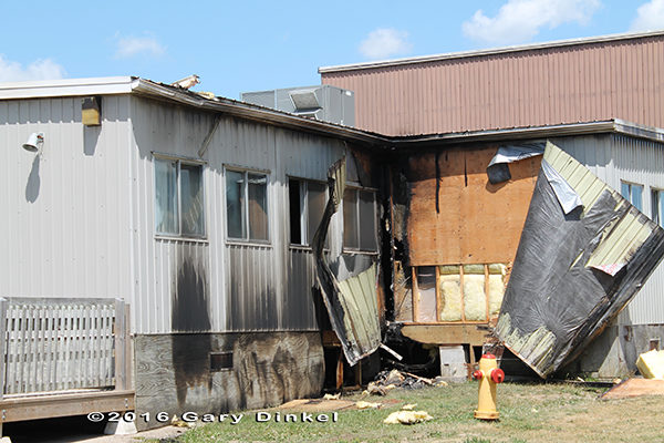 damage to school after fire