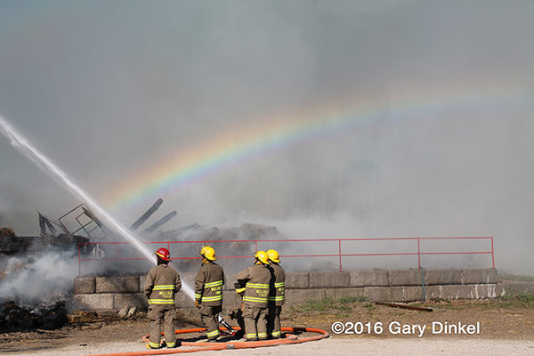 rainbow at fire scene
