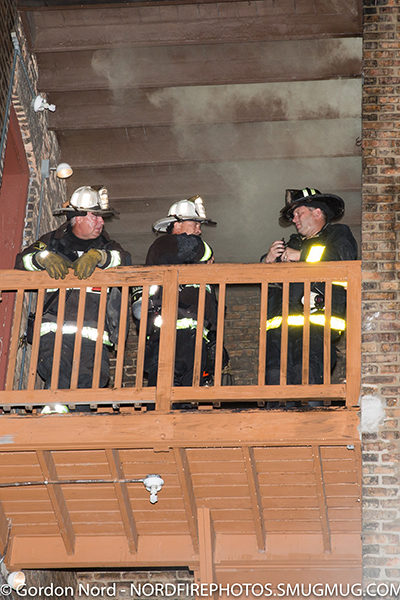 Chicago firefighters on back porch