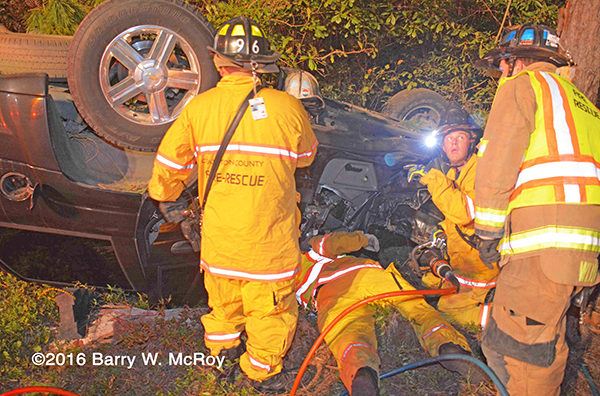 Colleton County (WC) firefighters operate at crash site