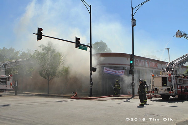 heavy smoke from commercial building fire