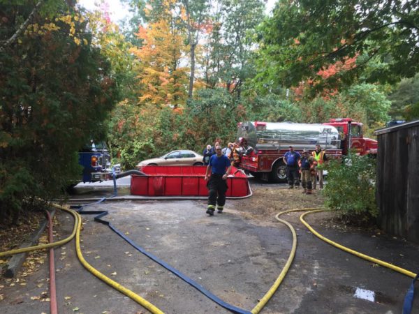 rural water supply at fire with portable tank