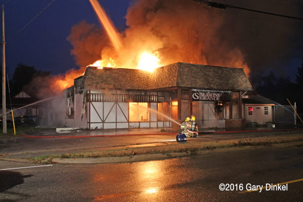 restaurant destroyed by fire in Wilmot Township Ontario
