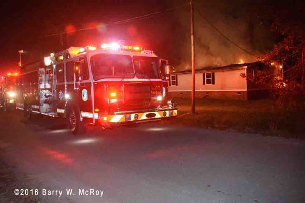 Colleton County Fire Rescue fire engine at fire scene
