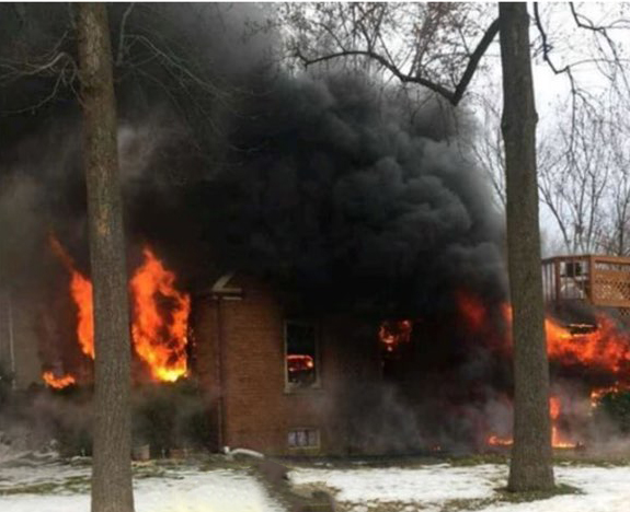 house destroyed by fire in Broadview IL