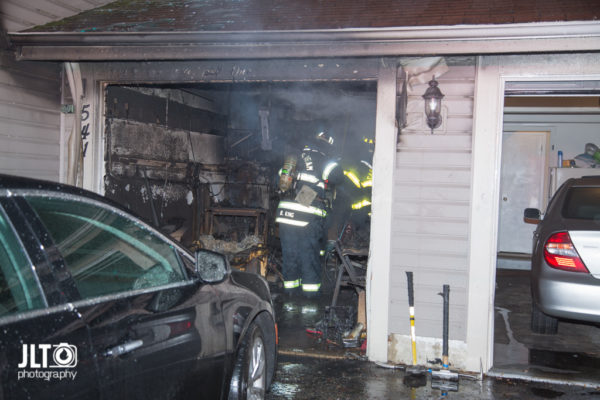 aftermath of townhouse garage fire