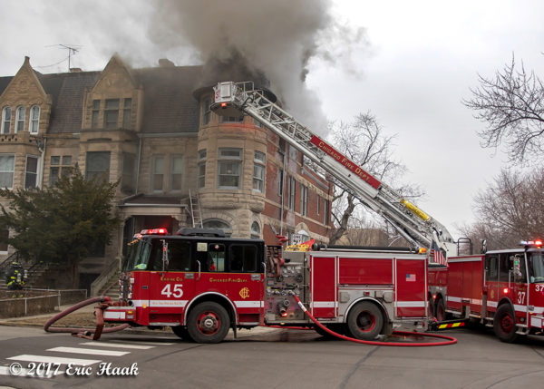 Chicago FD Engine 45 at fire scene