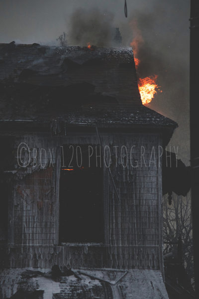 vacant house on fire