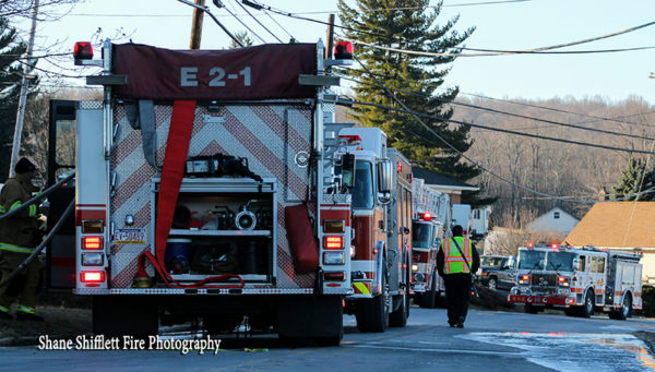 fire trucks at PA fire scene