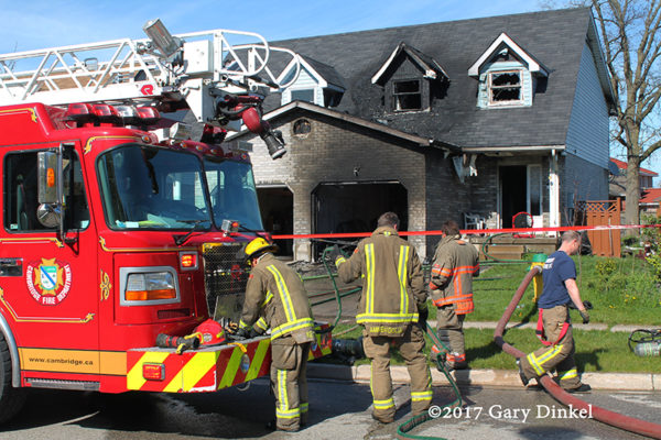 Cambridge Ontario fire scene