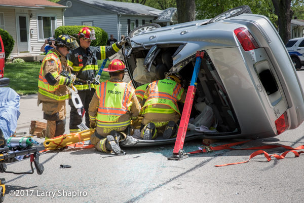 Firefighters free driver trapped in a car