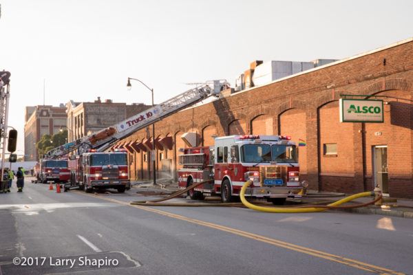 Rochester NY fire trucks at a fire scene
