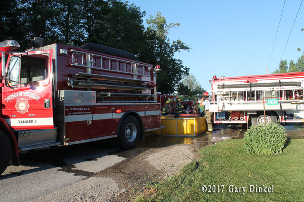 tanker operations at a house fire in Wellesley Township ON