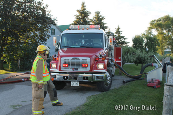 fire engine drafting from a cistern dry hydrant