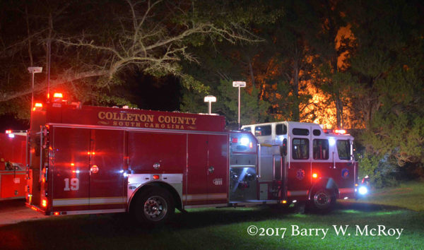 Colleton County E-ONE fire engine at house fire scene