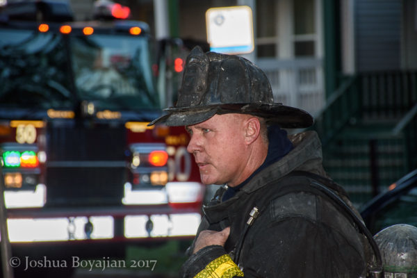 Chicago Firefighter with dirty face