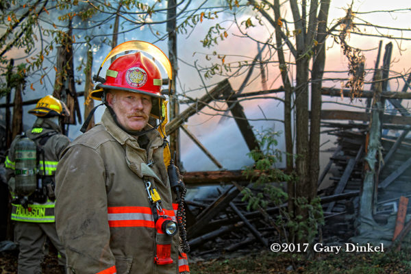 dramatic photo of Cambridge Firefighter