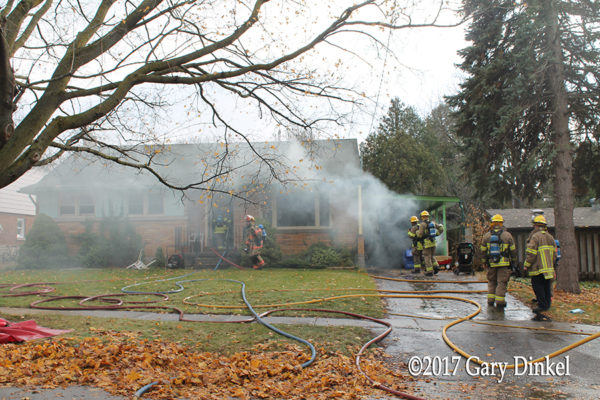 Kitchener Ontario house fire scene