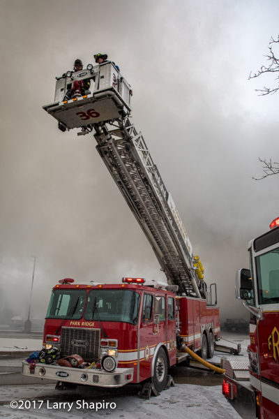 E-ONE tower ladder going to work