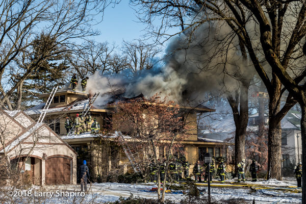 huge house destroyed by fire in Evanston IL