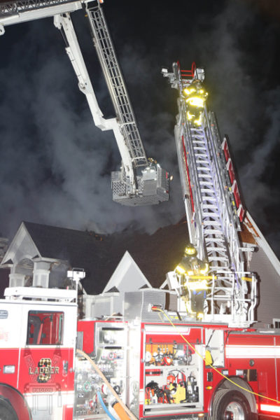 Cromwell FD battling a house fire
