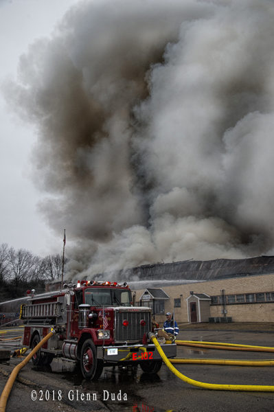 4-alarm fire at Waste Paper 1590 W. Main St. in Willimantic CT 1/28/18