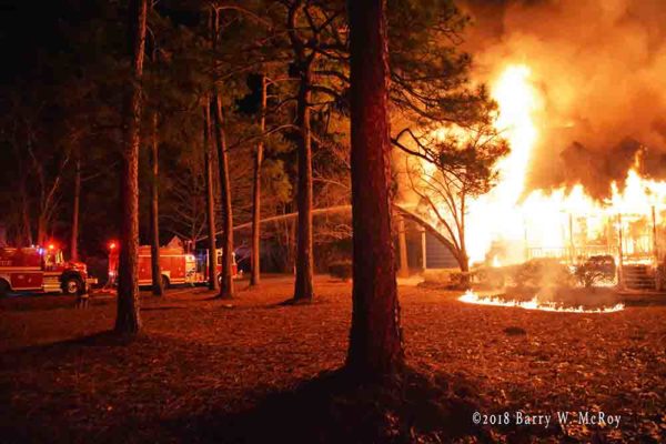 E-ONE fire engine at work in Colleton County house engulfed in fire