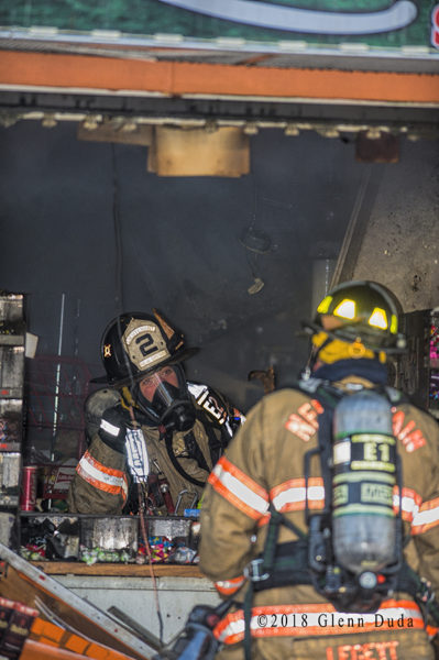 Firefighters overhaul after fire