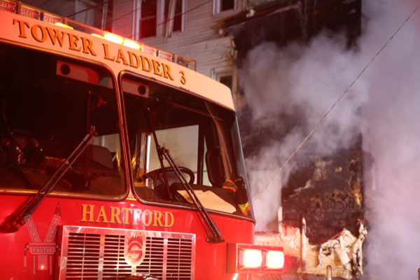 Hartford Fire Department fire truck on scene