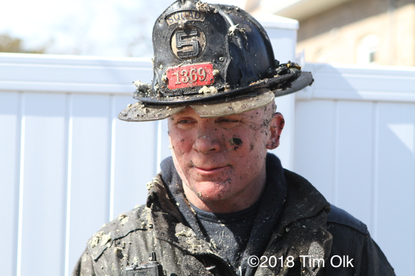 Firefighter with dirty face