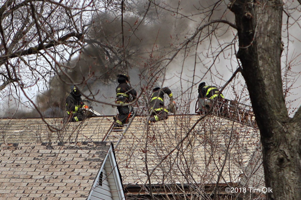 Firefighters vent roof during house fire