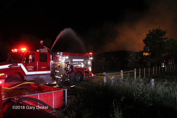 barn fire in Woolwich Township Ontario