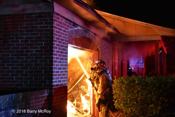 Colleton County firefighter battles garage fire