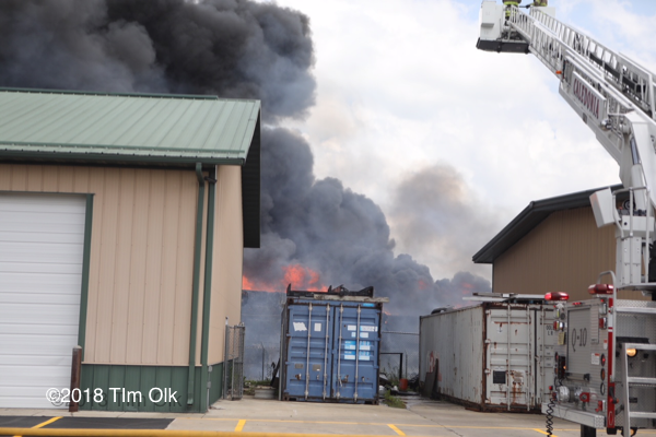 massive fire at recycling center