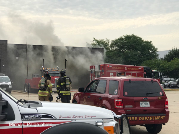 heavy smoke from a trash compactor fire