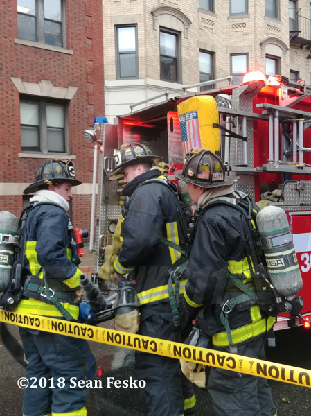 Boston Firefighters at fire scene