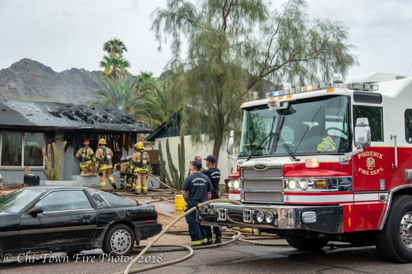 Phoenix FD Firefighters at a house fire