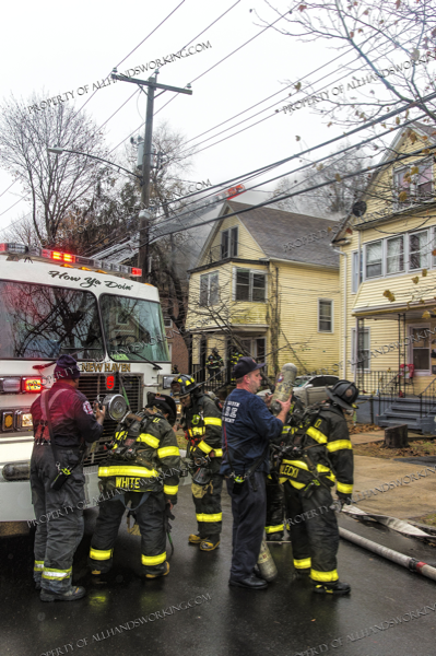 New Haven Firefighters at fire scene
