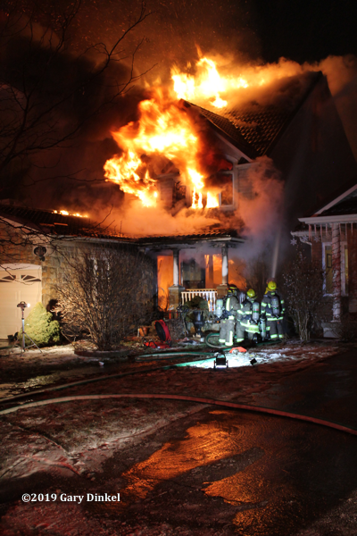 massive fire in a house in Cambridge Ontario