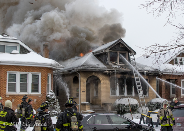 Chicago bungalow destroyed in winter fire
