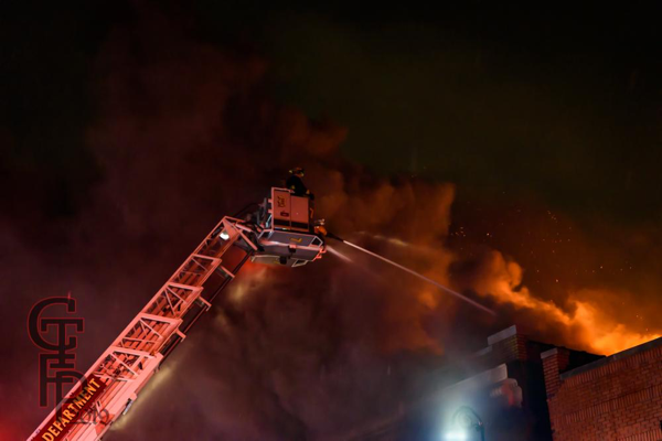Detroit FD Ladder 17 working at a fire