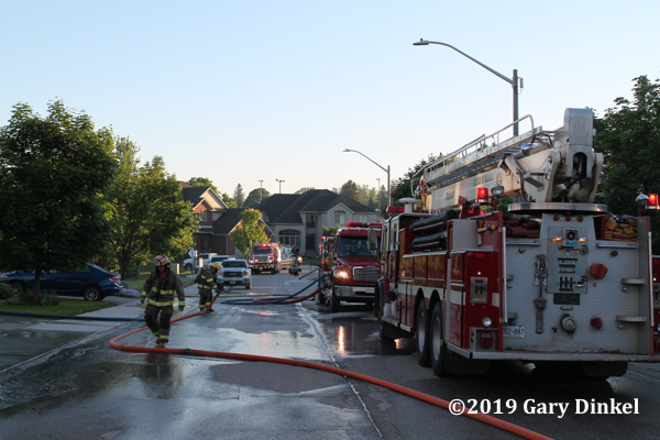Wellesley Township fire trucks at fire scene