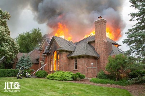 house engulfed by fire