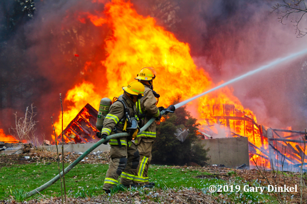 Cambridge Firefighters battle flames