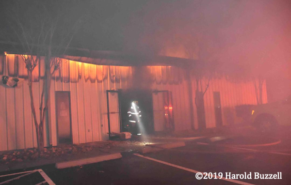Colleton County SC Fire Rescue battle commercial fire at night