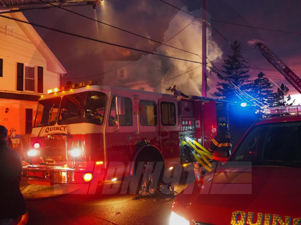 3-Alarm fire in Quincy MA