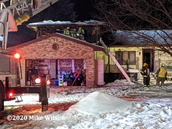 house fire in bitter cold and snow