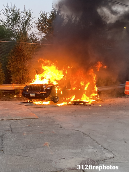 car engulfed by fire